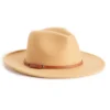 Women's Nine West Vegan Leather Tie Felt Floppy Hat -Deals My Glow Wardrobe Store 5921335 Camel