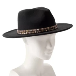 Women's Nine West Felt Multi-Color Trim Panama Hat -Deals My Glow Wardrobe Store 5921336 ALT