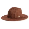 Women's Nine West Cable Knit Packable Panama Hat -Deals My Glow Wardrobe Store 5921339 Chocolate