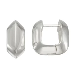 Nine West Silver Tone Round Huggie Hoop Earrings