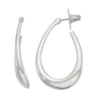 Nine West Silver Tone Elongated Hoop Earrings -Deals My Glow Wardrobe Store 5928742