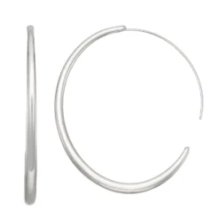 Nine West Silver Tone Oval Hoop Earrings