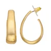 Nine West Gold Tone Crescent Hoop Earrings -Deals My Glow Wardrobe Store 5928750