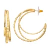 Nine West Gold Tone Triple Orbital Hoop Earrings -Deals My Glow Wardrobe Store 5928753