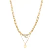 Nine West Gold Tone Crystal Chunky Multi-Row Chain Necklace -Deals My Glow Wardrobe Store 6015480
