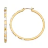 Nine West Gold Tone Crystal Baguette-Studded Hoop Earrings -Deals My Glow Wardrobe Store 6015494