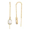 Nine West Gold Tone Crystal Drop Threader Earrings -Deals My Glow Wardrobe Store 6015553