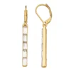 Nine West Gold Tone Crystal Baguette Linear Drop Earrings -Deals My Glow Wardrobe Store 6015554