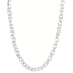 Nine West Silver Tone Link Chain Collar Necklace