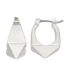 Nine West Silver Tone Geometric Hoop Earrings -Deals My Glow Wardrobe Store 6015628