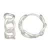 Nine West Silver Tone Curb Link Huggie Hoop Earrings