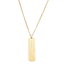 Nine West Gold Tone Dog Tag Pendant Necklace