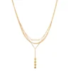 Nine West Gold Tone Multi-Row Y-Necklace -Deals My Glow Wardrobe Store 6015699