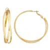 Nine West Gold Tone Crisscross Multi-Row Hoop Earrings -Deals My Glow Wardrobe Store 6015707