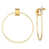 Nine West Gold Tone Medallion Drop Hoop Earrings -Deals My Glow Wardrobe Store 6015708