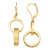 Nine West Gold Tone Textured Double Open Circle Drop Earrings -Deals My Glow Wardrobe Store 6015710