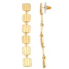 Nine West Gold Tone Textured Square Linear Drop Earrings -Deals My Glow Wardrobe Store 6015712