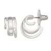 Nine West Silver Tone Three Row Hoop Earrings