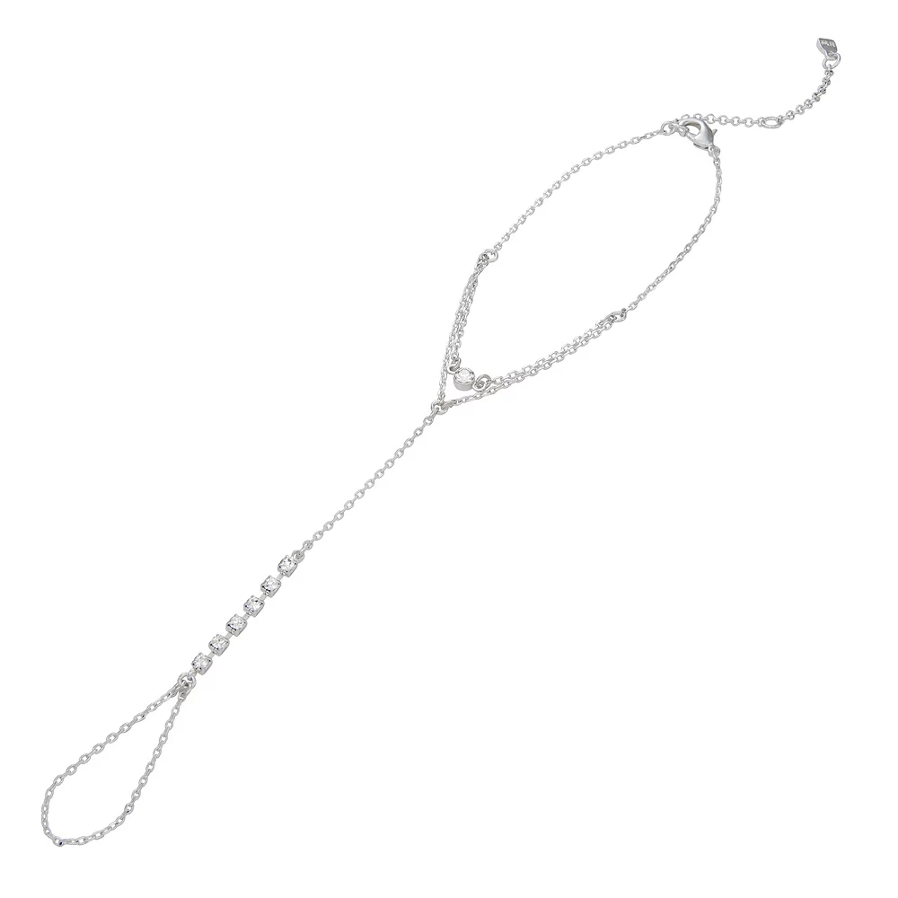Nine West Silver Tone Crystal Hand Chain 3 Nine West Silver Tone Crystal Hand Chain