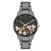 Nine West Women's Flower Dial Two Tone Watch -Deals My Glow Wardrobe Store 6024068 Gunmetal