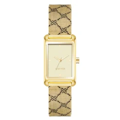Nine West Women's Silver Tone Metal Mesh Watch -Deals My Glow Wardrobe Store 6024088 Gold Tone