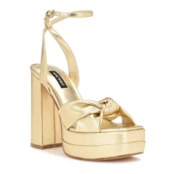 Nine West Vivid Women's Platform Dress Sandals -Deals My Glow Wardrobe Store 6098036 Gold