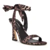 Nine West Kelsie Women's Ankle Wrap Dress Sandals 1 Nine West Kelsie Women's Ankle Wrap Dress Sandals -Deals My Glow Wardrobe Store 6101996 Leopard Satin