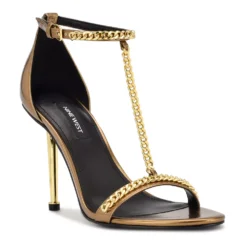 Nine West Ropes Women's Stiletto Dress Sandals -Deals My Glow Wardrobe Store 6102007 Gold