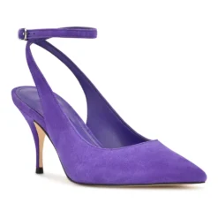 Nine West Boca Women's Ankle Strap Heels -Deals My Glow Wardrobe Store 6131881 Purple Suede