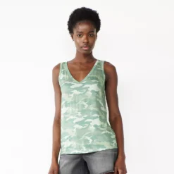 Women's Nine West Easy V-Neck Tank -Deals My Glow Wardrobe Store 6171582 Sage Camo