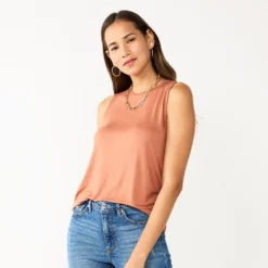 Nine West Essential Easy High-Neck Tank -Deals My Glow Wardrobe Store 6171805 Mocha Frosting