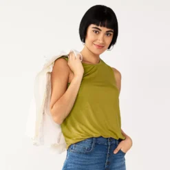 Nine West Essential Easy High-Neck Tank -Deals My Glow Wardrobe Store 6171805 Sergio Olive
