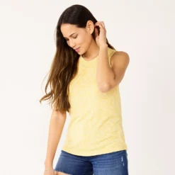 Nine West Essential Easy High-Neck Tank -Deals My Glow Wardrobe Store 6171805 Yellow Palms