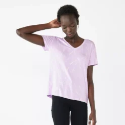 Women's Nine West Essential V-Neck Tee -Deals My Glow Wardrobe Store 6172031 Purple Stroke Print