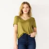 Women's Nine West Essential V-Neck Tee -Deals My Glow Wardrobe Store 6172031 Sergrio Olive