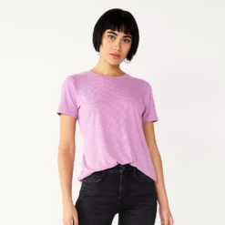 Women's Nine West Essential Crewneck Tee -Deals My Glow Wardrobe Store 6172706 Lupine Lilac Rib